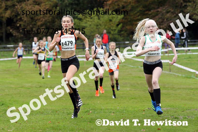 Girls under-13s 2021 National Cross Country Relays, Berry Hill Park, Mansfield. Photo: David T. Hewitson/Sports for All Pics